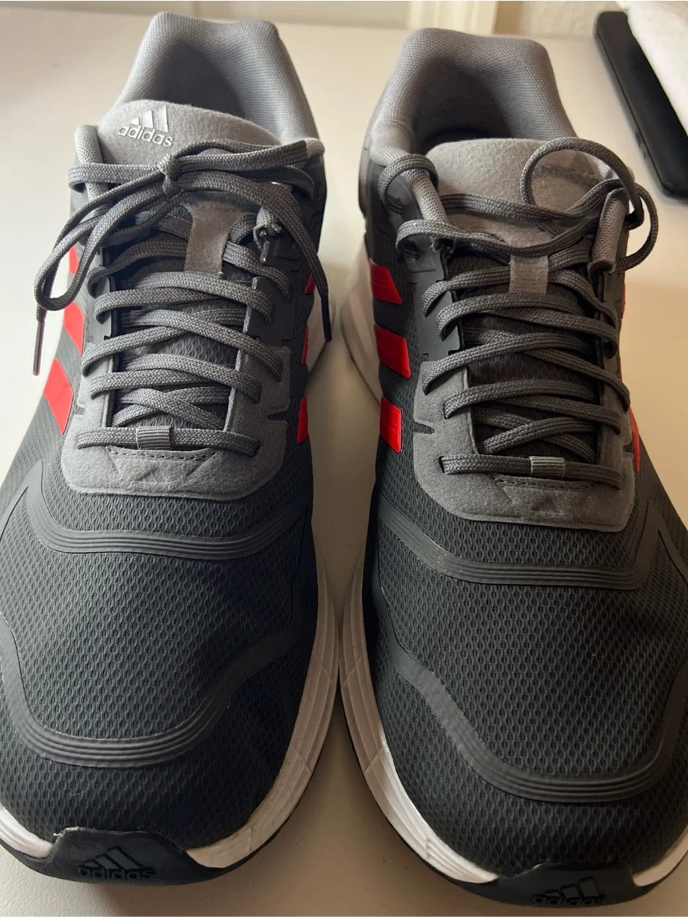 Adidas Duramo SL Men’s Running Shoes Gray/Red Lightmotion Size 12 Athletic Sneak